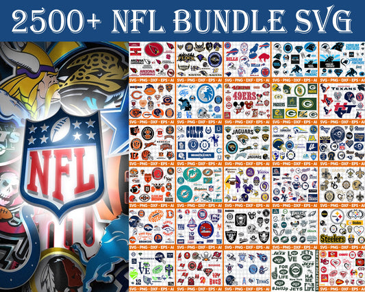 2500+ NFL Bundle Svg, 32 Team NFL, NFL Bundle Svg, Sport Svg, Bundle Sport Svg, Mega Bundle Sport NFL, All NFL Teams, Silhouette SVg, Cutting files, football lovers