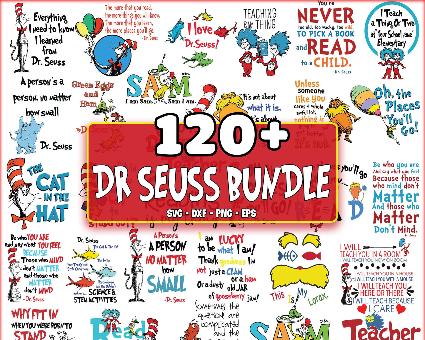 120+ file Dr seuss bundle svg, cat in the hat bundle SVG , Dr seuss SVG, EPS, PNG, DXF , cricut , file cut, for Cricut, Silhouette , digital download, Instant Download