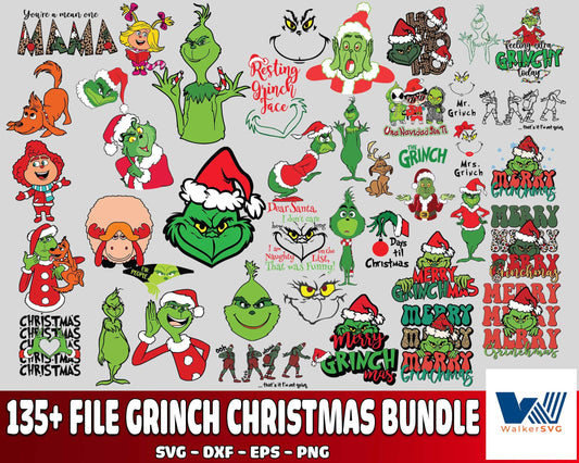 135+ file grinch christmas  Bundle SVG , Grinch SVG , Cutting Image,  cricut , file cut , digital download
