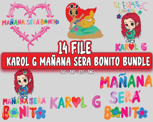 Karol G Mañana Sera Bonito SVG DXF PNG EPS ,14+ file Karol G Mañana Sera Bonito bundle svg, cricut , file cut , Silhouette, digital download, Instant Download