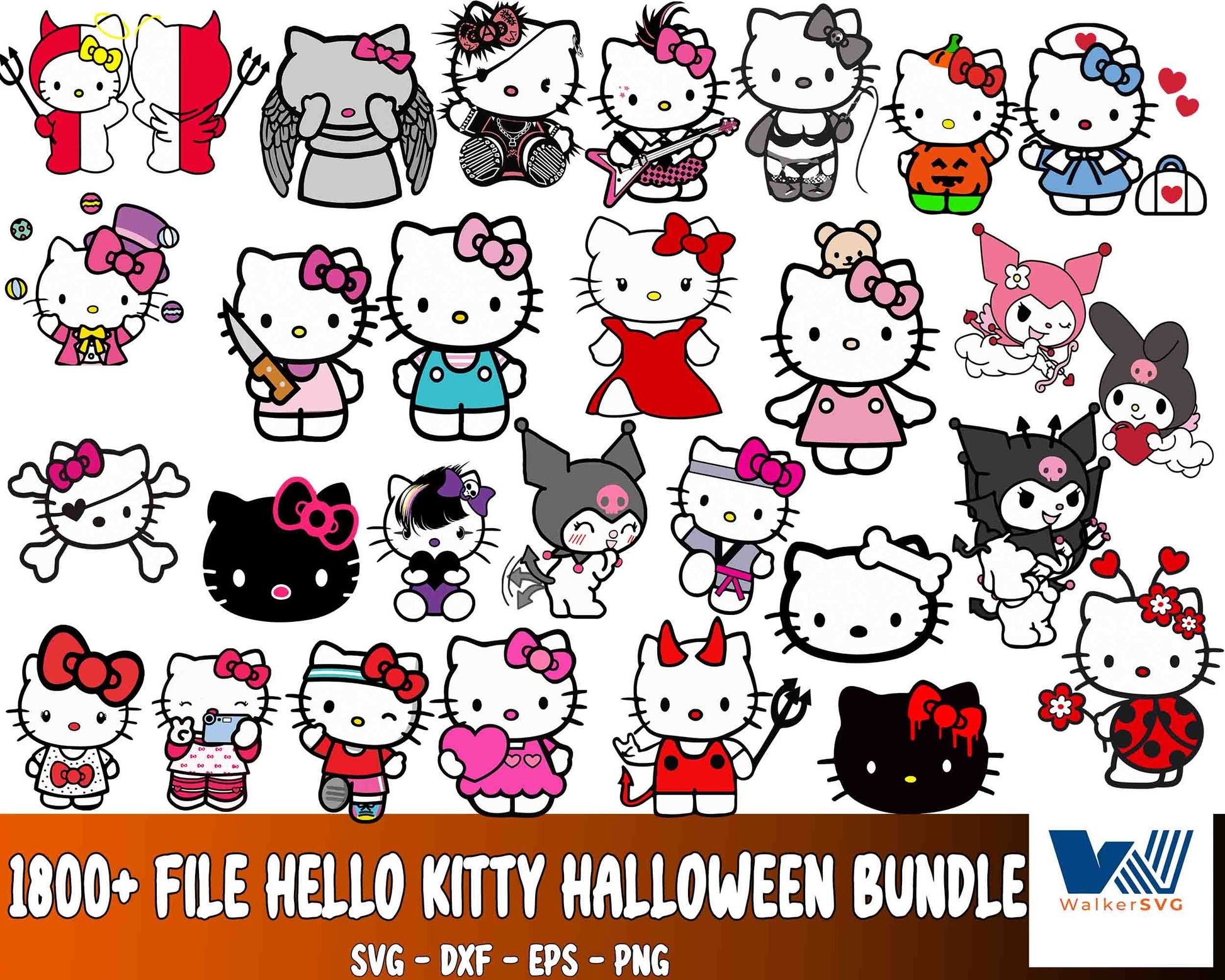 New 150+ Valentine Hello Kitty Bundle, Valentine kawaii kitty SVG png