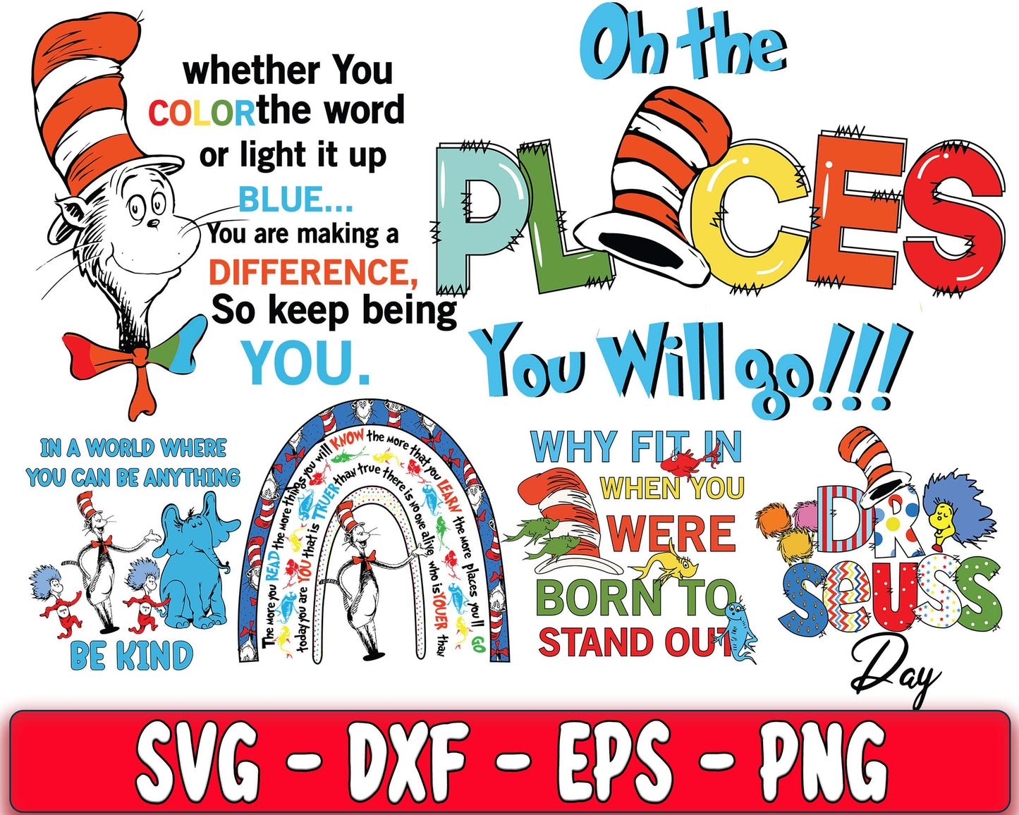 20+ file Dr Seuss Bundle svg,Green Eggs and Ham,Cat in The Hat Svg,Kids Svg,Teacher SVG, EPS, PNG, DXF , cricut , file cut, for Cricut, Silhouette , digital download, Instant Download
