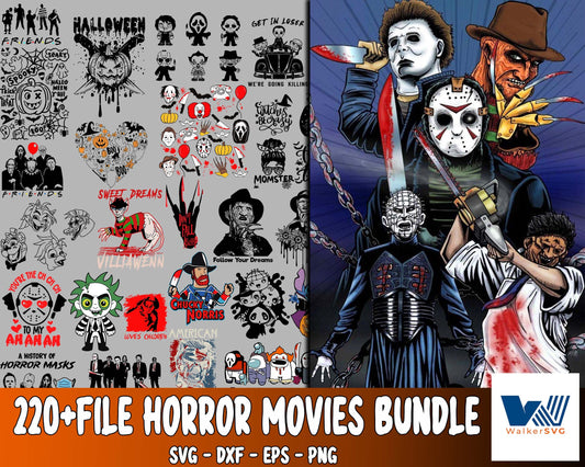 Horror movies bundle SVG , 220+ file horror movies bundle  svg ,bundle Halloween svg , file cut , for Cricut,  Silhouette , digital download