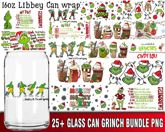 25+ file glass can grinch bundle PNG , Cutting Image, cricut , file cut , digital download ,Instant Download