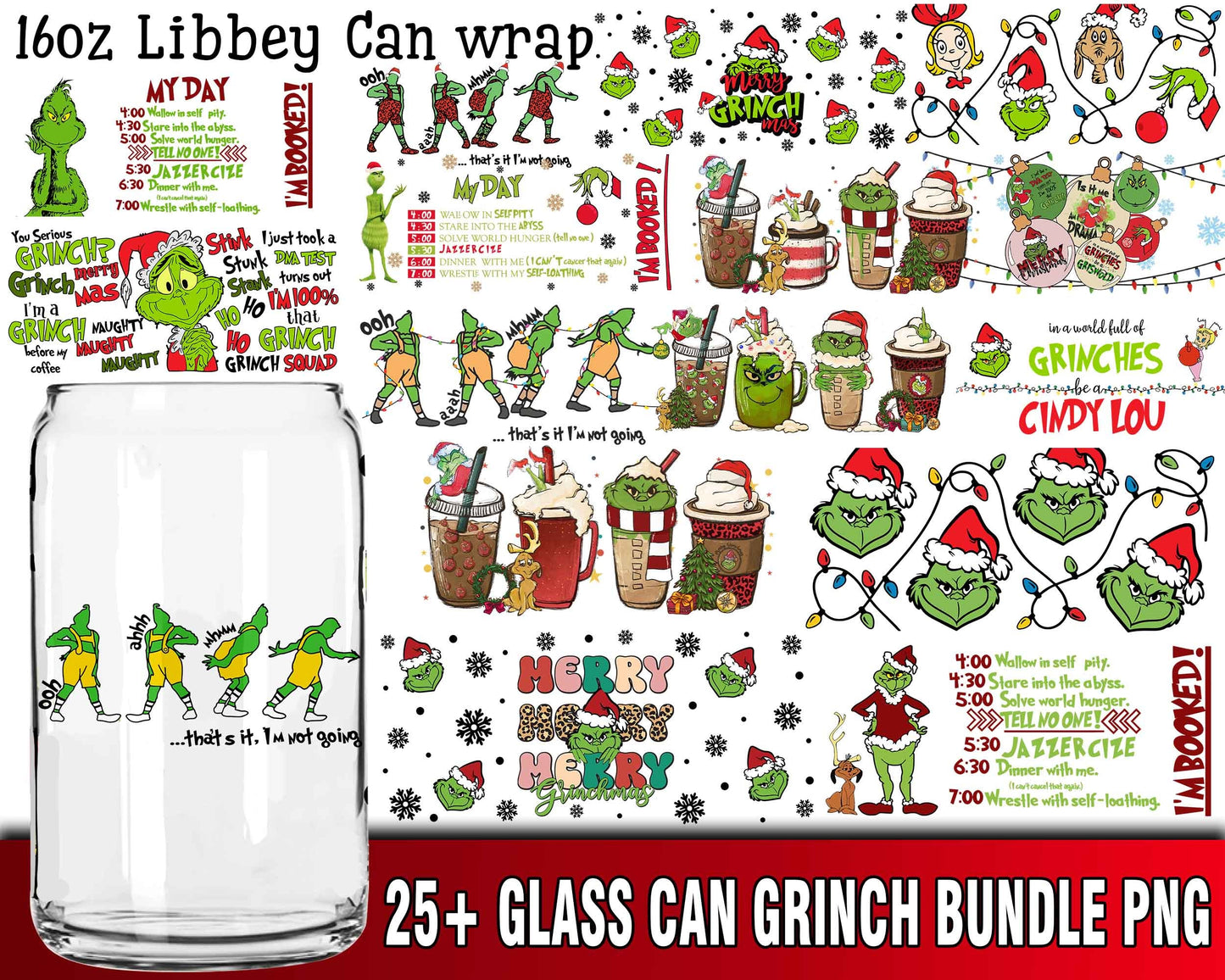 Ultimate glass can christmas bundle PNG , Cutting Image, cricut , file cut , digital download ,Instant Download