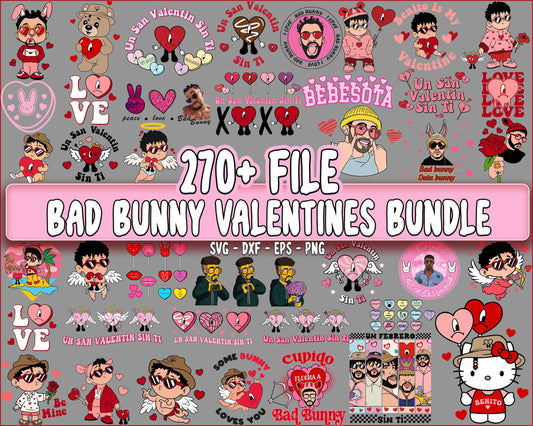 270+ file Bad Bunny valentine SVG bundle , Bad Bunny valentine bundle SVG DXF EPS PNG, Cutting Image, File Cut , Digital Download, Instant Download