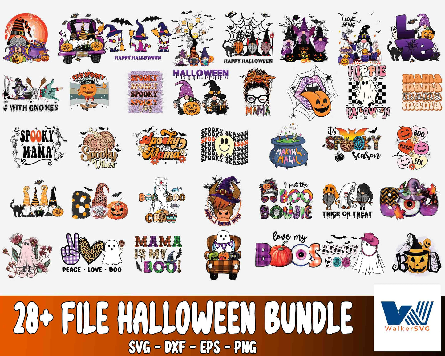 Halloween  bundle SVG , 28+file Boo ,witchy , peace love boo ,spooky mama, mama Halloween Bundle svg, file cut , for Cricut,  Silhouette , digital download