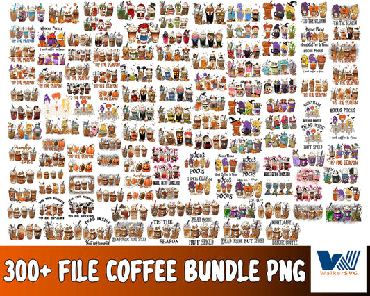 Coffee halloween PNG , 300+file coffee halloween bundle PNG  - bundle halloween PNG , Silhouette , Digital download