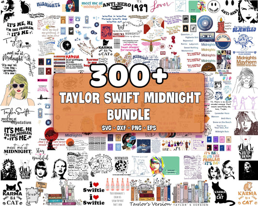 Taylor Midnights SVG ,Taylor Swift Albums SVG , 300+ Taylor Midnights bundle SVG DXF EPS PNG, Different File Types , Cutting Image, File Cut , Digital Download, Instant Download