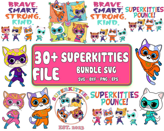 30+ FILE Superkitties bundle svg ,Hero Kitties Super Cats Brave svg, Superkitties  SVG EPS DXF PNG , Cutting Image, cricut , file cut , digital download ,Instant Download