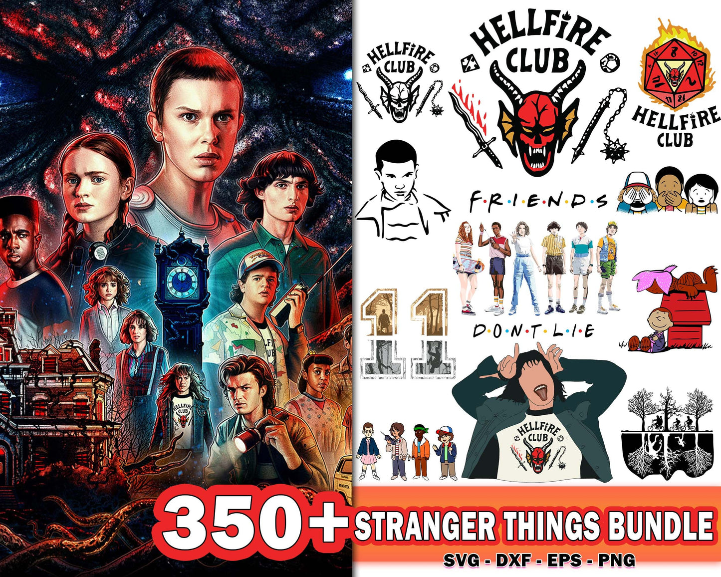 Stranger Things ss4 SVG , 350+ file Bundle Stranger Things svg,dxf,eps, png,  Cricut , File cut , Vector file , Silhouette Digital Dowload