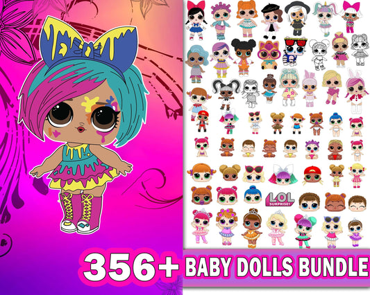 Lol dolls svg dxf eps png, 356+ file lol dolls svg , Beautiful Doll Png, baby dolls clipart set vector, New Doll Svg, Cricut , File cut , Vector file , Silhouette Digital Dowload