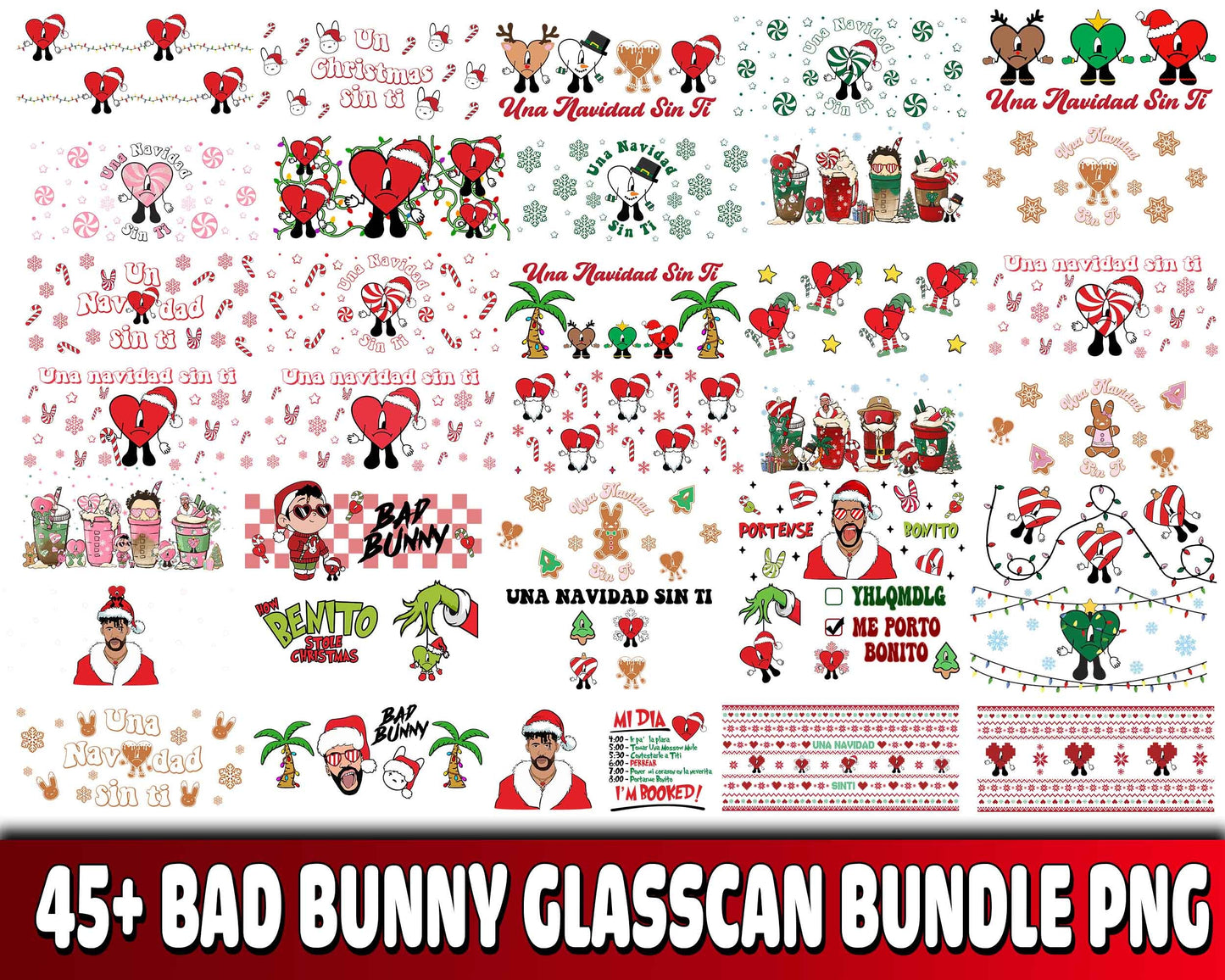 45+ file Bad bunny glasscan bundle PNG  , Cutting Image, cricut , file cut , digital download ,Instant Download