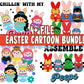 4 Easter Cartoon svg Bundle, Easter Princess svg, Easter Superman svg , Happy Easter Day svg , Easter Bunny SVG Bundle - 4+ files Easter SVG, EPS, PNG, DXF for Cricut, Silhouette