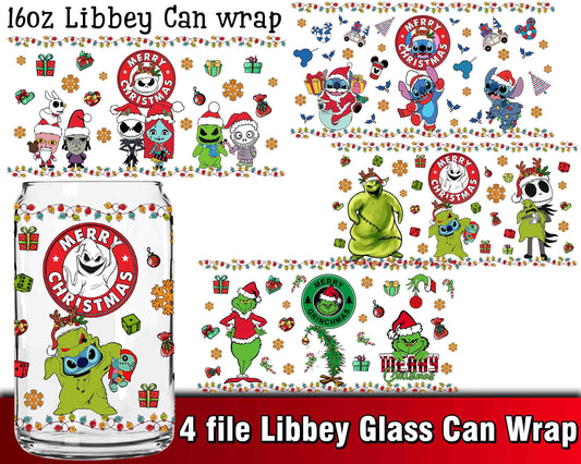 4 file Libbey Glass Can Wrap PNG , Cutting Image, cricut , file cut , digital download ,Instant Download