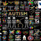 51 Autism PNG Bundle, Autism Awareness png, Autism Bee png , Vector file , Silhouette Digital Dowload