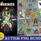 51 Autism PNG Bundle, Autism Awareness png, Autism Bee png , Vector file , Silhouette Digital Dowload