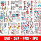 Dr Seuss SVG Bundle - 600+ files Dr Seuss SVG, EPS, PNG, DXF , bundle dr seuss svg, cat in the hat, the lorax svg, thing 1 thing 2, peace love reading for Cricut, Silhouette