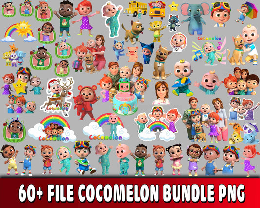 Cocomelon PNG , 60+ file Cocomelon bundle PNG - for Cricut, Silhouette, Digital Download