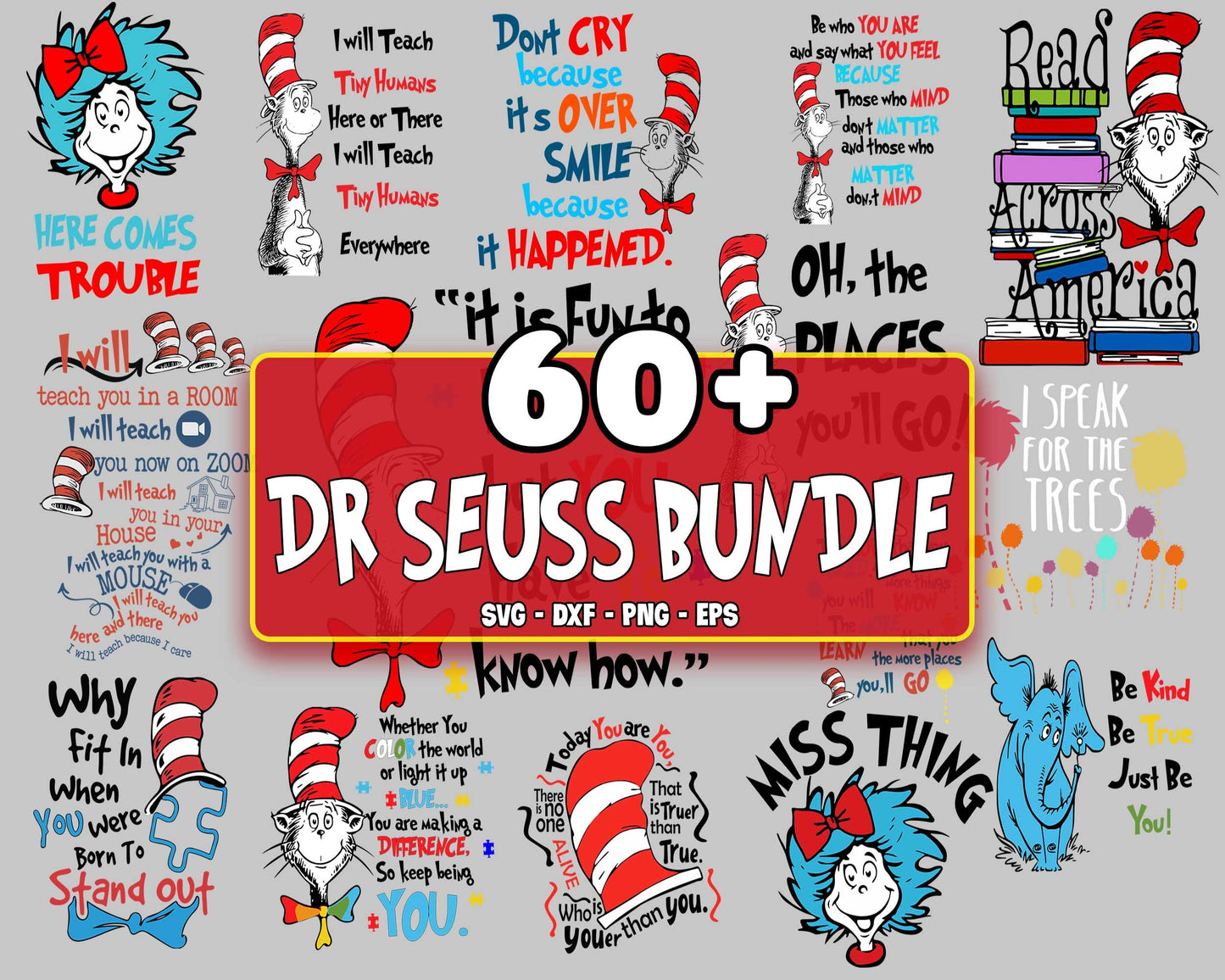 60+ file Dr Suess Bundle SVG , cat in the hat bundle svg, Horton Hears bundle SVG, EPS, PNG, DXF , cricut , file cut, for Cricut, Silhouette , digital download, Instant Download