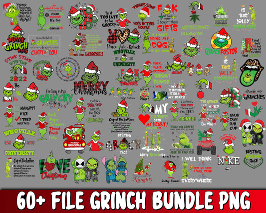 Grinch bundle PNG , 60+ file Grinch bundle PNG , Cutting Image, cricut , file cut , digital download ,Instant Download