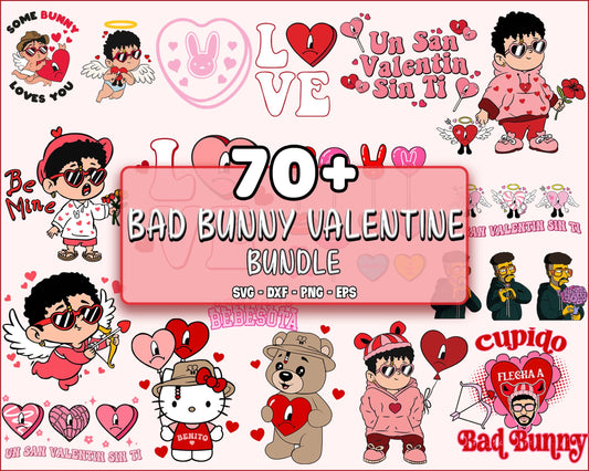 70+ file Bad Bunny valentines bundle SVG, Un Febrero Sin Ti Valentines Day svg, Bad Bunny Conversation Hearts , Valentine day SVG DXF EPS PNG, Cutting Image, File Cut , Digital Download, Instant Download