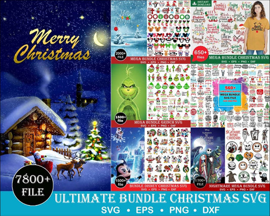 7800+ file Ultimate bundle Christmas  SVG DXF EPS PNG - cricut - file cut - Silhouette - digital download
