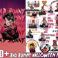 Bad Bunny Halloween PNG ,90+ file  bad bunny bundle  PNG , Silhouette , digital download