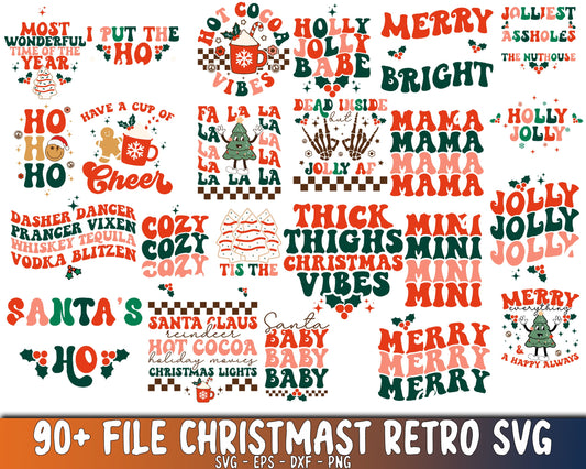 90+ file Christmast Retro bundle SVG - Mega Christmast Retro SVG , EPS, PNG, DXF for Cricut, Silhouette