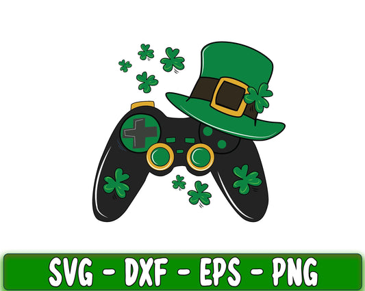 Video Game Gaming St Patrick's Day Gamer SVG DXF PNG EPS , cricut , file cut , Silhouette, digital download, Instant Download