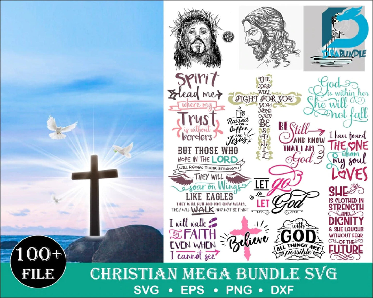 100+Christian SVG Bundle,Scripture Bundle,Digital Download, Bible Verse Bundle, Cut Files For Cricket, Jesus, God,Religious SVG