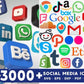 3000+ file Social Media SVG MEGA Bundle ,Cricut , File cut , Vector file , Silhouette Digital Dowload Digital Dowload
