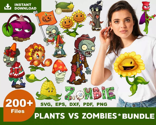 200+ file PLANTS VS ZOMBIES SVG BUNDLE , cricut , file cut , digital download