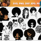 100+Afro Woman SVG, Afro Girl Svg, Afro Queen Svg, Afro Lady Svg, Curly Hair Svg, Black Woman, For Cricut, For Silhouette, Cut Files, Dxf, Png