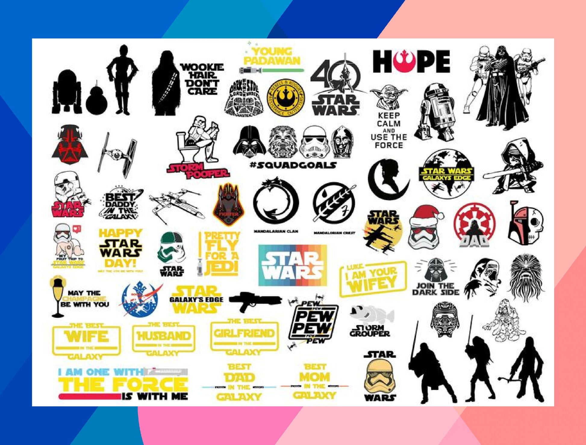 Star Wars SVG Bundle - 1800+ files Star Wars SVG, EPS, PNG, DXF for Cricut, Silhouette