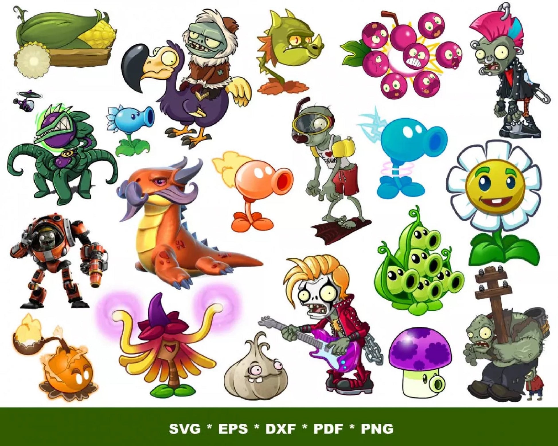 Plants vs Zombies Svg, Dxf, Eps, Png, Clipart, Silhouette and Cutfiles