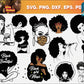100+Afro Woman SVG, Afro Girl Svg, Afro Queen Svg, Afro Lady Svg, Curly Hair Svg, Black Woman, For Cricut, For Silhouette, Cut Files, Dxf, Png