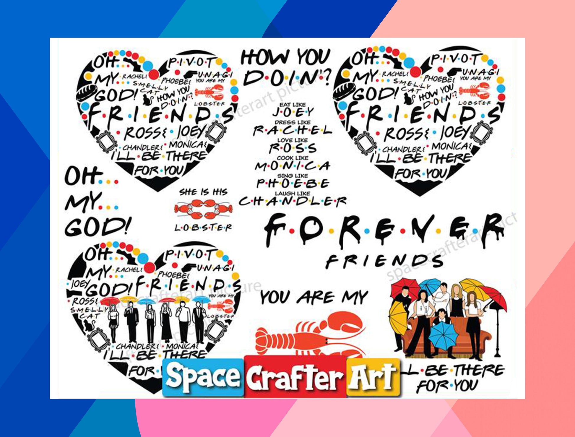 Friends SVG Bundle - 120+ files Friends SVG, EPS, PNG, DXF for Cricut, Silhouette