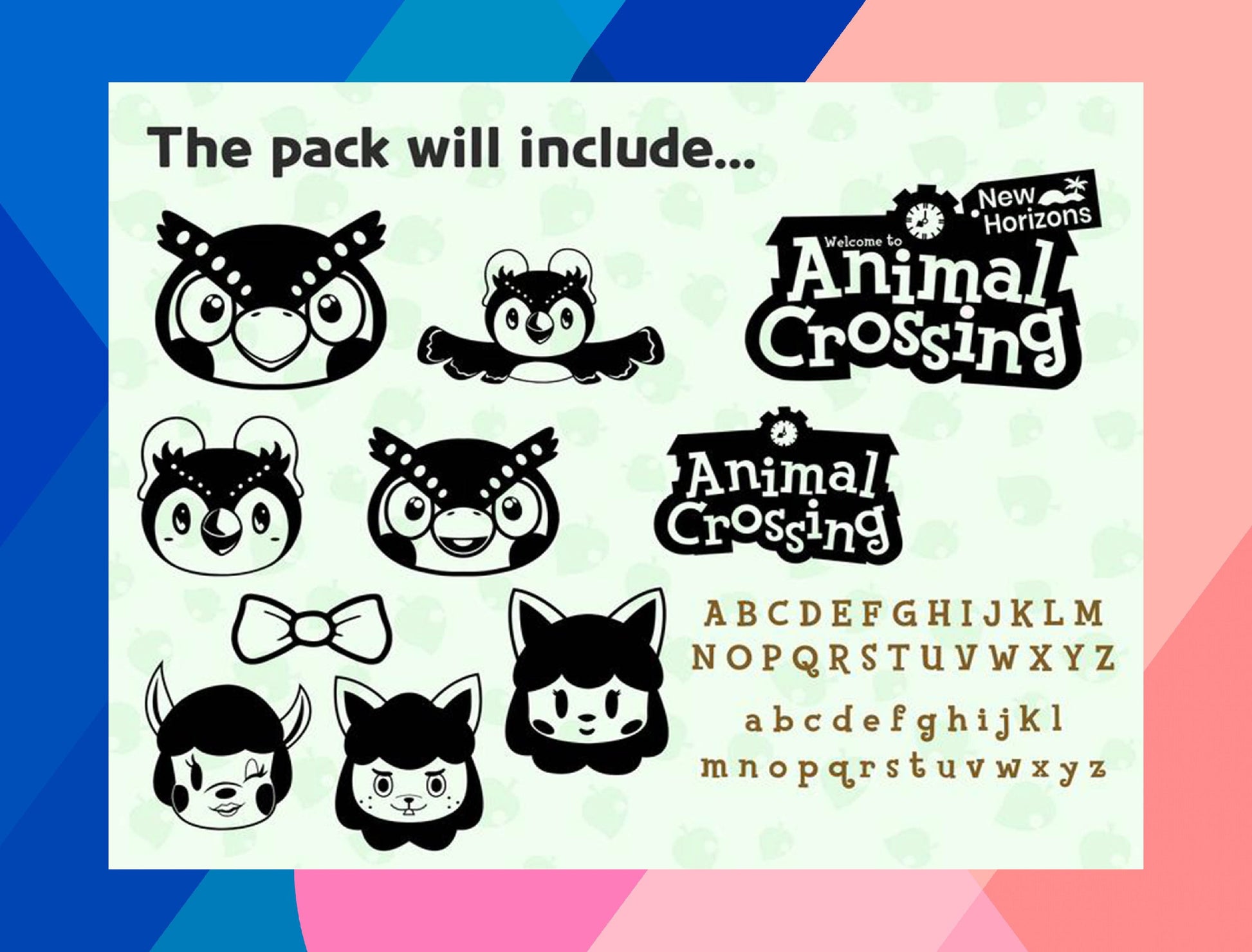 Animal Crossing SVG Bundle - 180+ files Animal Crossing SVG, EPS, PNG, DXF for Cricut, Silhouette