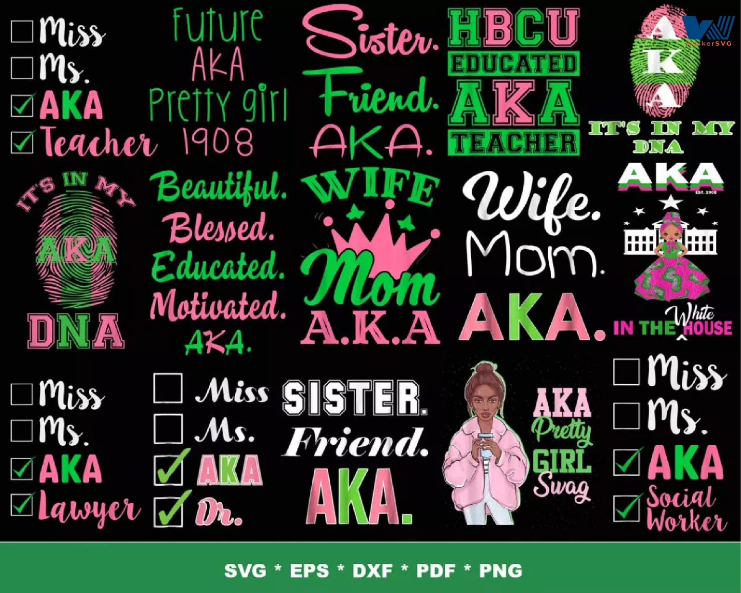 140+ file AKA, AKA forever, Alpha Kappa Alpha Bundle svg, eps, png, dxf files