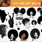 100+Afro Woman SVG, Afro Girl Svg, Afro Queen Svg, Afro Lady Svg, Curly Hair Svg, Black Woman, For Cricut, For Silhouette, Cut Files, Dxf, Png