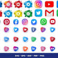 3000+ file Social Media SVG MEGA Bundle ,Cricut , File cut , Vector file , Silhouette Digital Dowload Digital Dowload