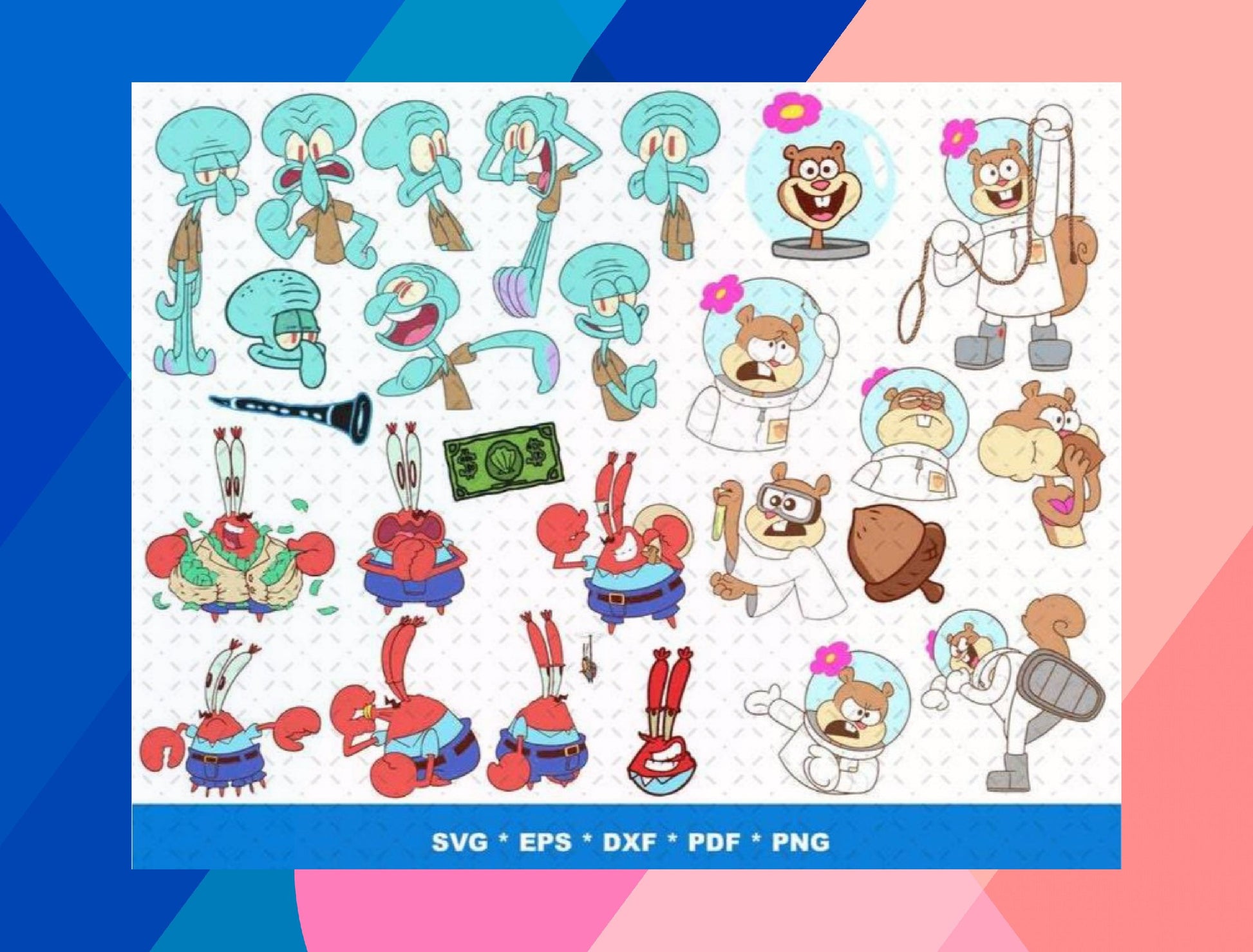 Spongebob SVG Bundle - 1500+ files Spongebob SVG, EPS, PNG, DXF for Cricut, Silhouette