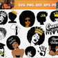 100+Afro Woman SVG, Afro Girl Svg, Afro Queen Svg, Afro Lady Svg, Curly Hair Svg, Black Woman, For Cricut, For Silhouette, Cut Files, Dxf, Png