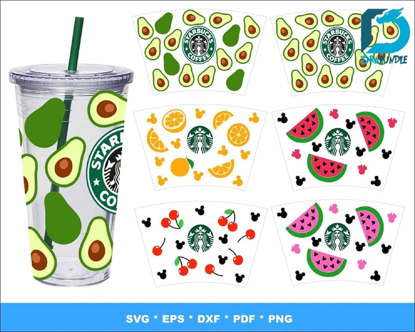 300+ file Starbucks Wrap Svg Bundle , file cut ,cricut ,  Digital Dowload