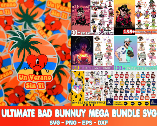 Bad bunny Ultimate giga bundle svg,  bad bunny halloween SVG  , Mega Bundle bad bunny SVG DXF EPS PNG , file cut , for Cricut,  Silhouette , digital download