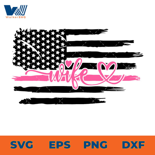 Breast Cancer Awareness Flag SVG