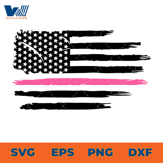 Breast Cancer Awareness Flag SVG