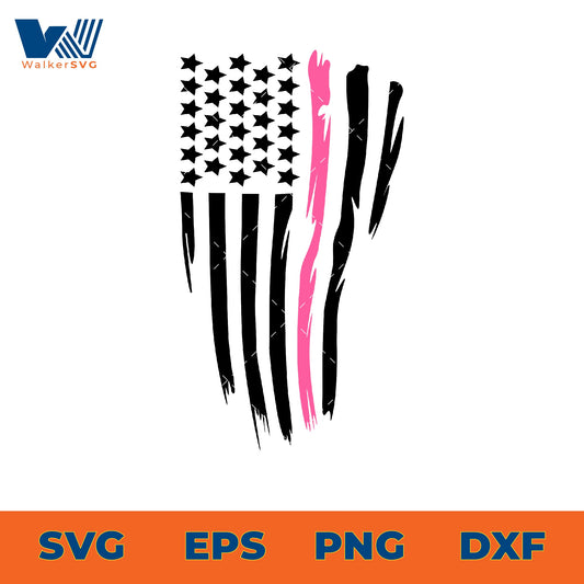 Breast Cancer Awareness Flag SVG