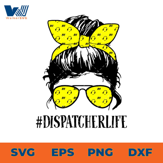 Dispatcher Life Messy Bun SVG